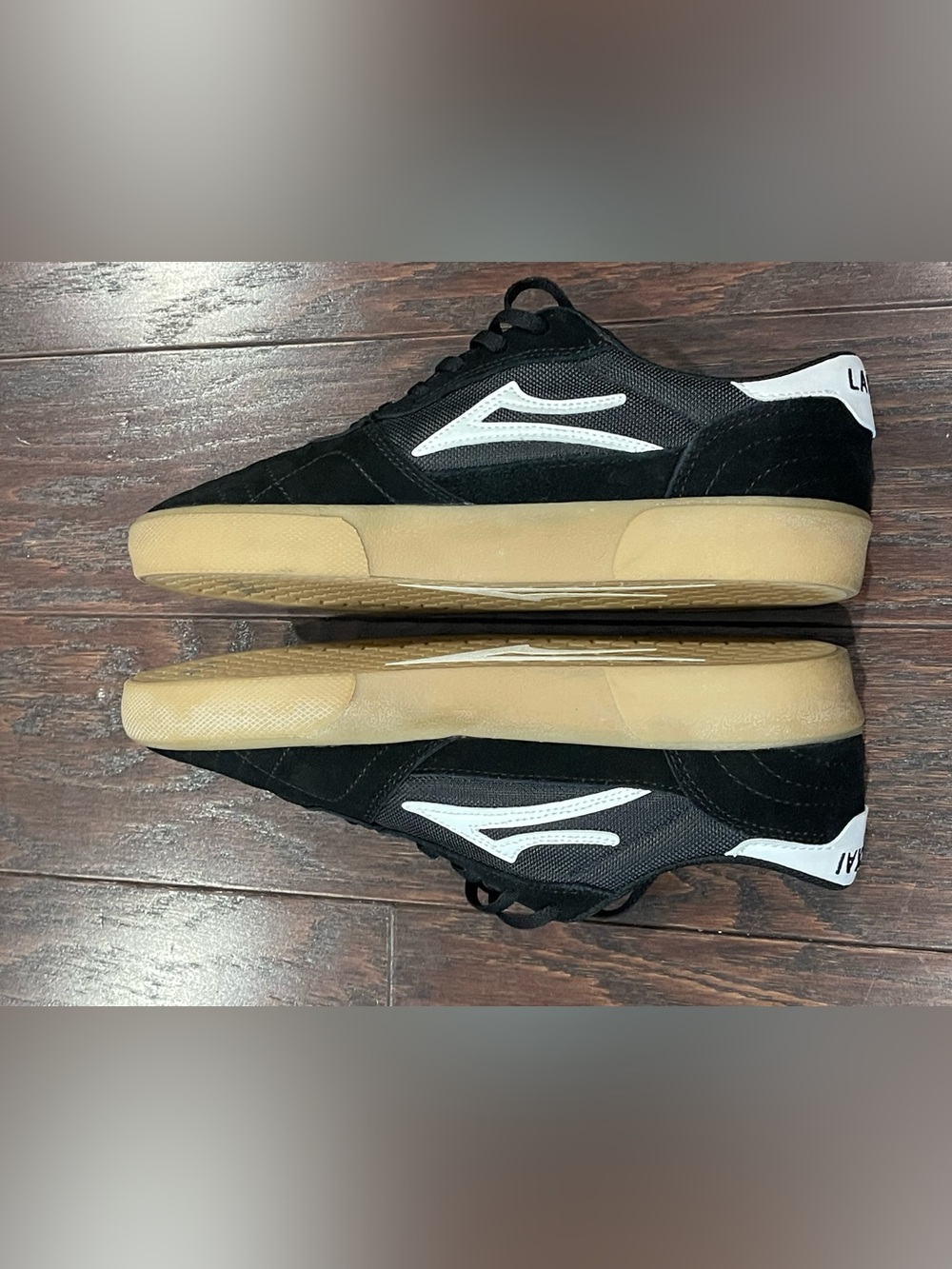 Lakai Cambridge Suede Black/Gum Sole Men Size 10 - Picture 6 of 8